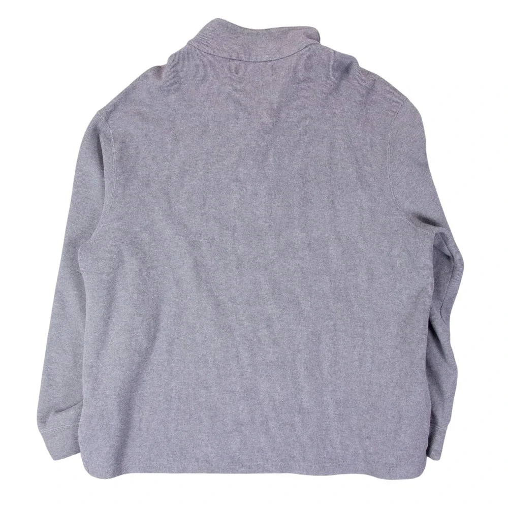 VTG Polo Ralph Lauren Mens XL Quarter Zip Pullover Sweater Gray Cotton Pony‎